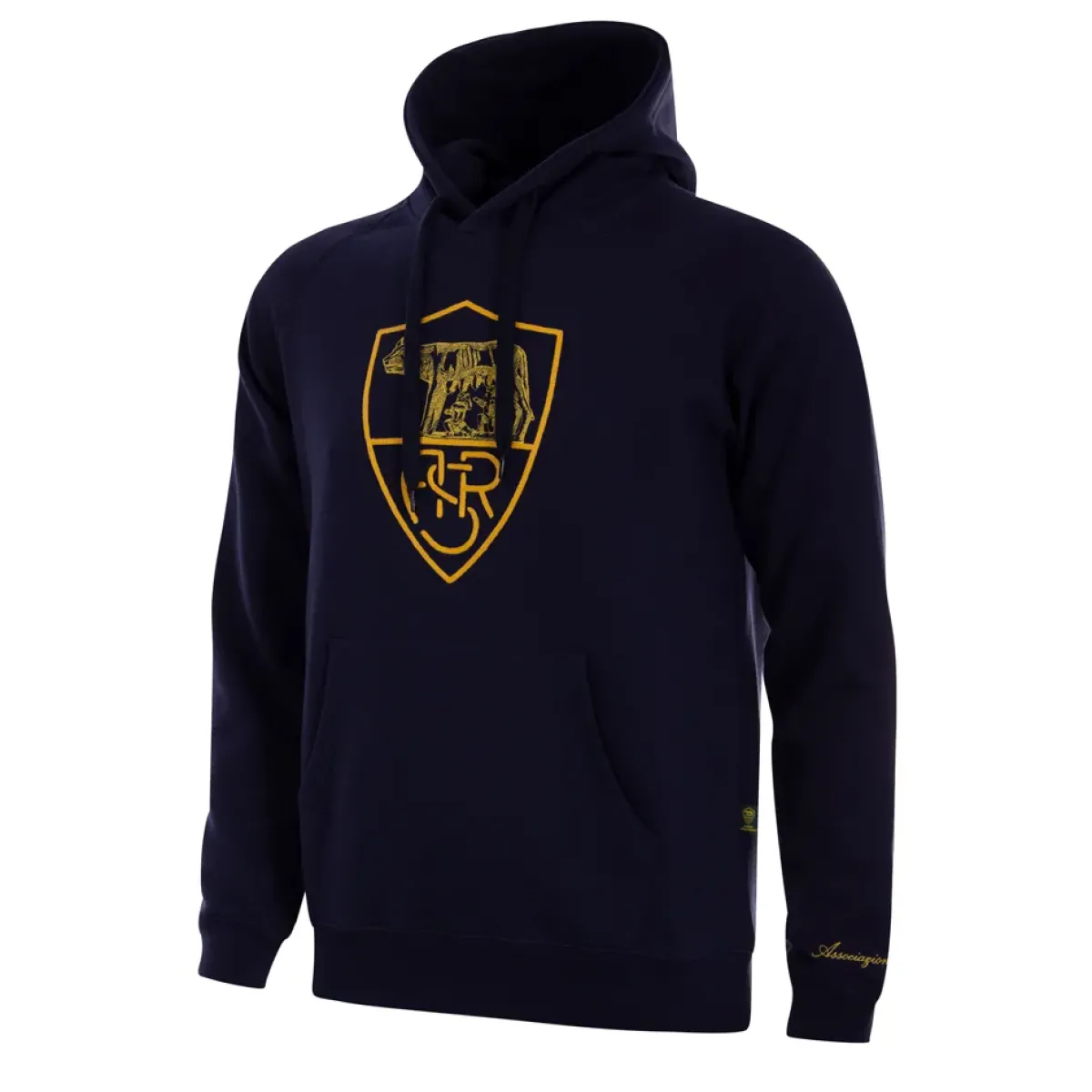AS Roma Sweatshirts*Heritage Collection Crest Logo Hoodie, Men, Blue
