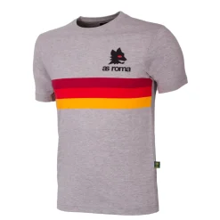 AS Roma T-shirts & Polo*retro striped T-shirt and Lupetto logo, Adult,Grey