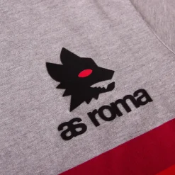 AS Roma T-shirts & Polo*retro striped T-shirt and Lupetto logo, Adult,Grey