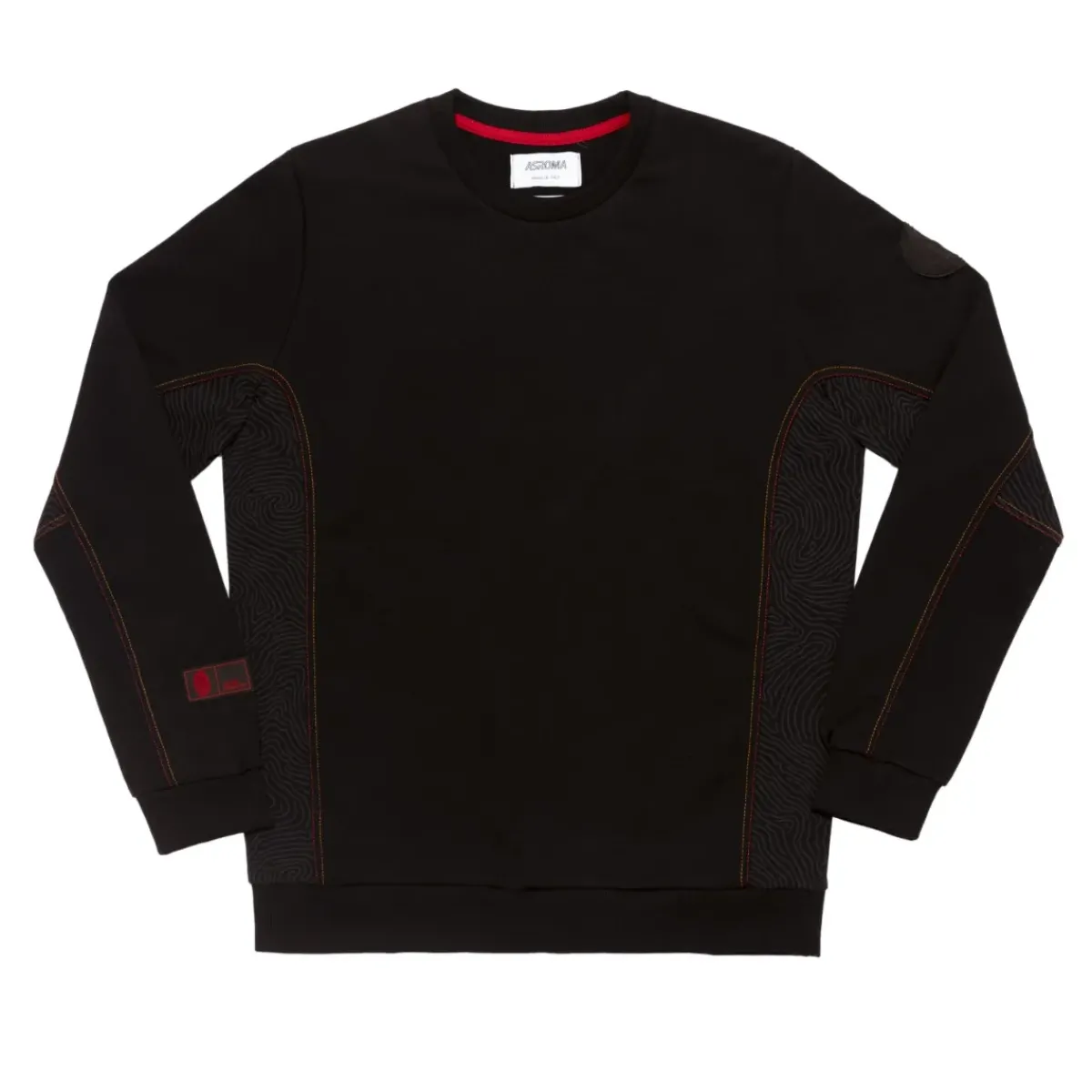 AS Roma Sweatshirts*ASR logo cotton crewneck sweatshirt, Men, Black