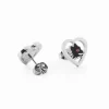 AS Roma Jewellery*Hypoallergenic steel earrings with heart and black enameled Lupetto with red eye