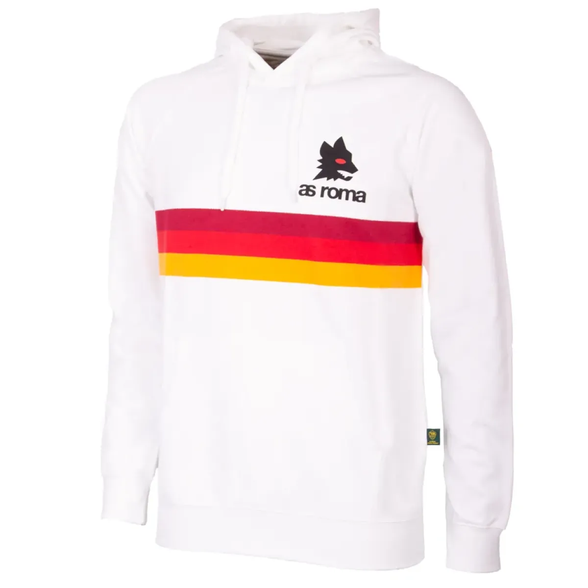 AS Roma Sweatshirts*Retro striped hoodie with logo Lupetto, Adult, White