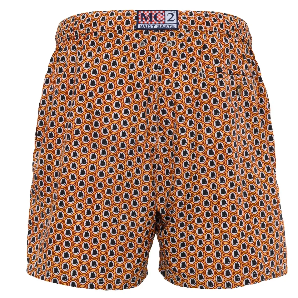 AS Roma Beach & Pool|Beachwear*Saint Barth Wolf Cub Logo Swimsuit Micro Fantasy, Man, Orange