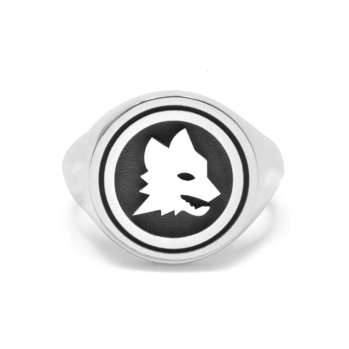 AS Roma Jewellery*Signet Ring X Nove25 Round Lupa Seal, Unisex, Sterling Silver