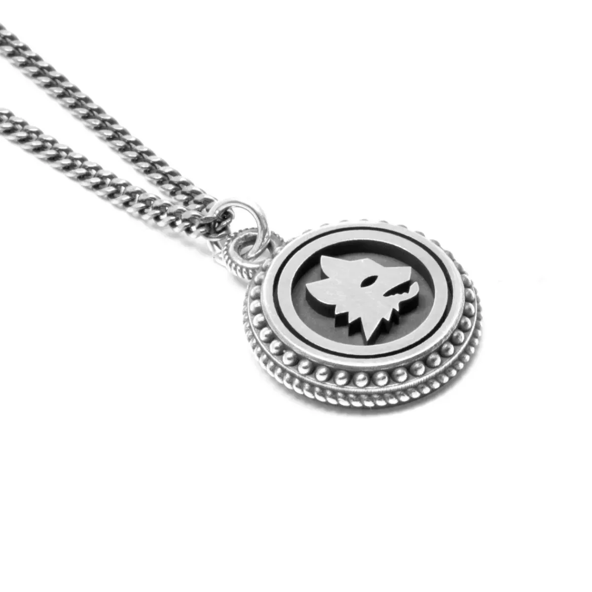 AS Roma Jewellery*Snake Chain Necklace X Nove25 Lupa Pendant, Unisex, Sterling Silver