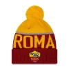 AS Roma Caps|Caps*Sport Knit Logo Crest Beanie, Adult, Red