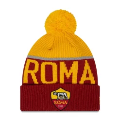 AS Roma Caps|Caps*Sport Knit Logo Crest Beanie, Adult, Red
