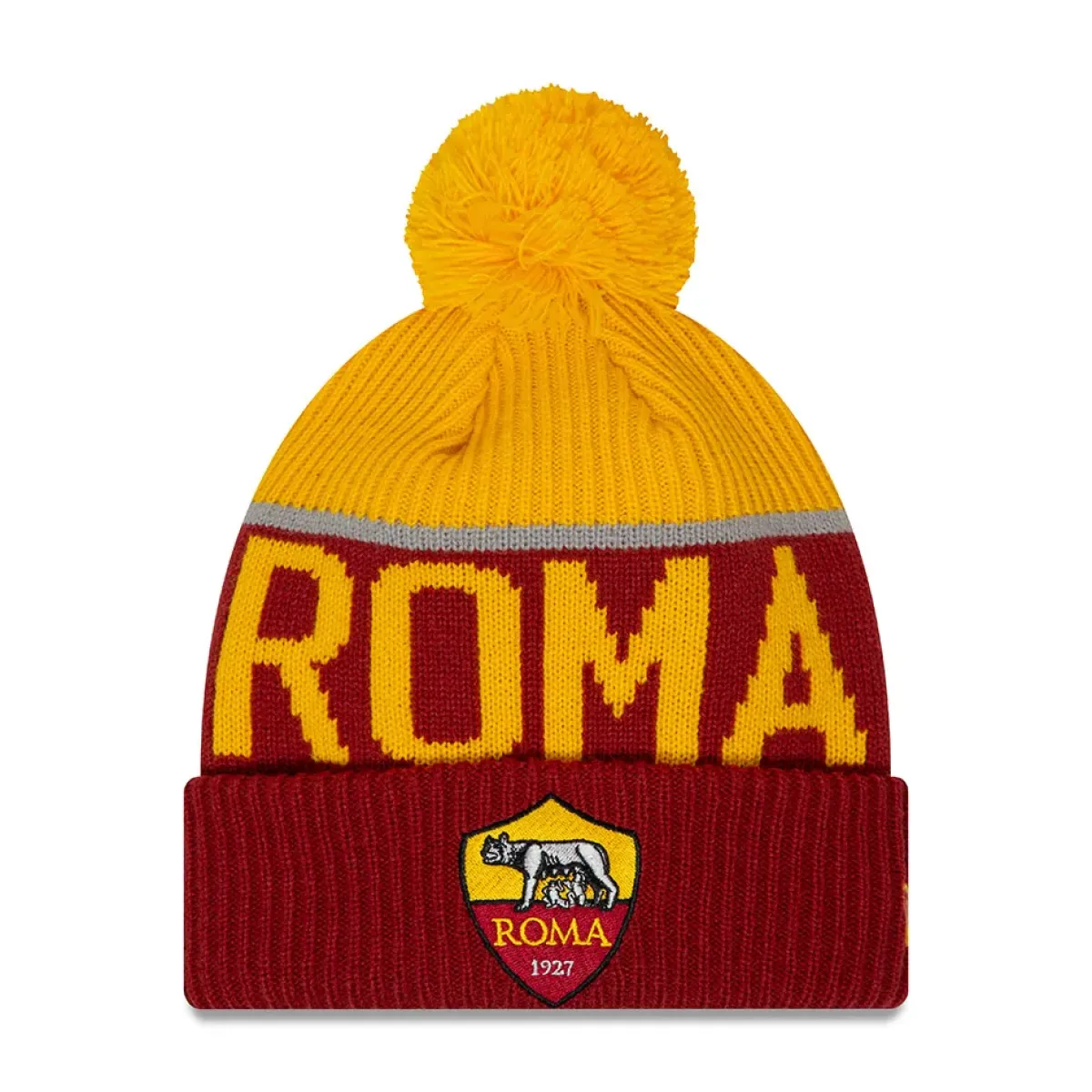 AS Roma Caps|Caps*Sport Knit Logo Crest Beanie, Adult, Red