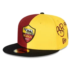 Women AS Roma Caps|Caps*Two-tone cap Limited Edition Crest logo 59Fifty New Era X , Adult, Red
