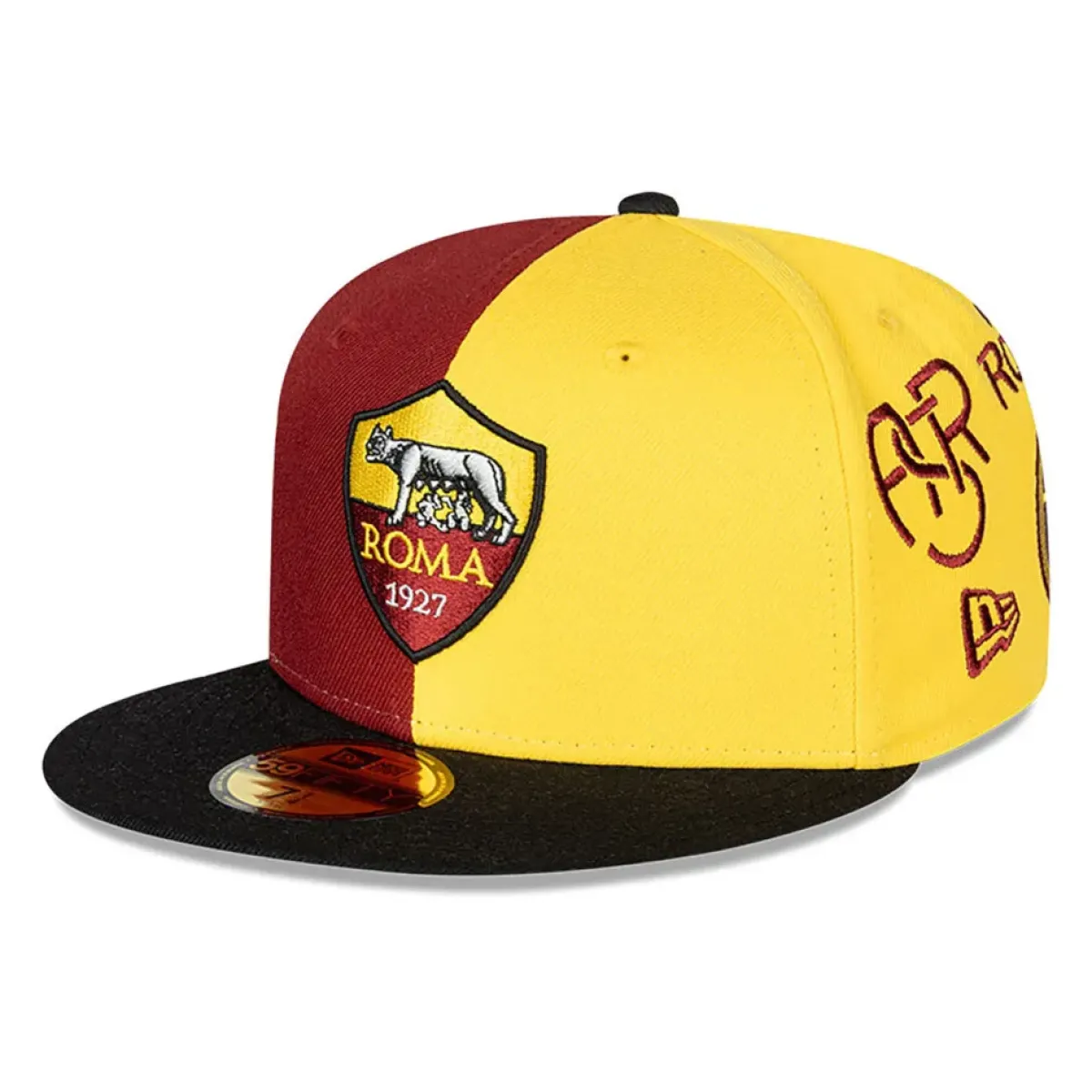 Women AS Roma Caps|Caps*Two-tone cap Limited Edition Crest logo 59Fifty New Era X , Adult, Red